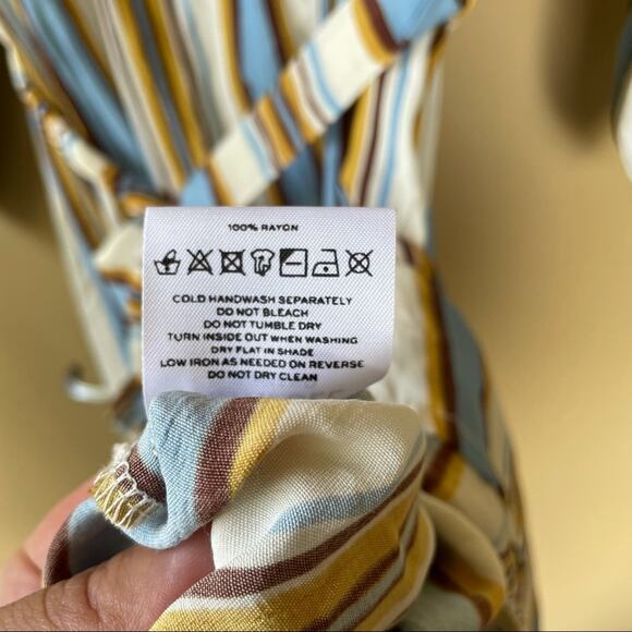 Faithfull the Brand Matilda Stripe Maxi Dress High Low Hem Size 2 - Picture 10 of 15